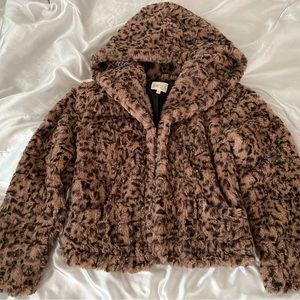 Faux Fur Jaguar Hooded Jacket